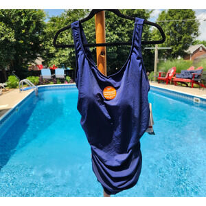 NEW Speedo Endurance Size 20 $90 Navy One Piece Swimsuit Athletic Conservative